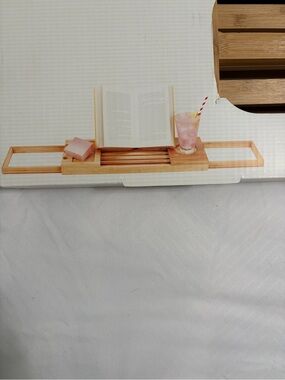 ME Makeover Essentials Natural Bamboo Wood Tone Bath Caddy